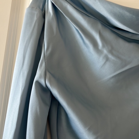 Alice one-shoulder draped satin blouse - Picture 8 of 10